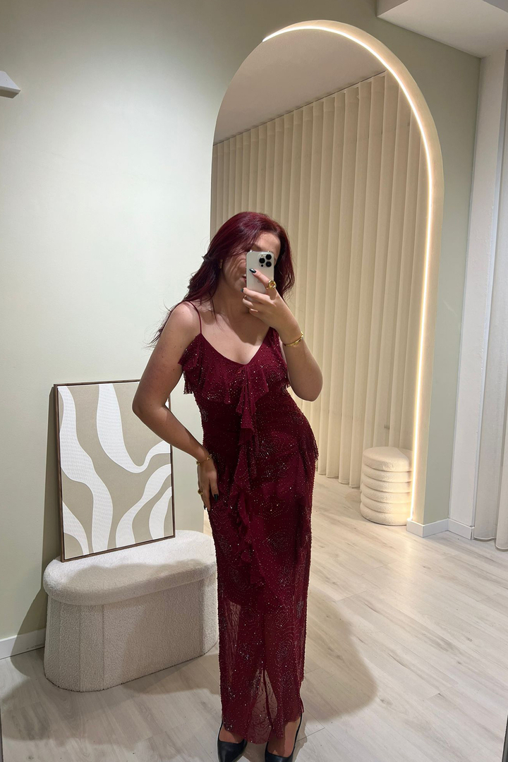 Vestido Velvet Bordeaux