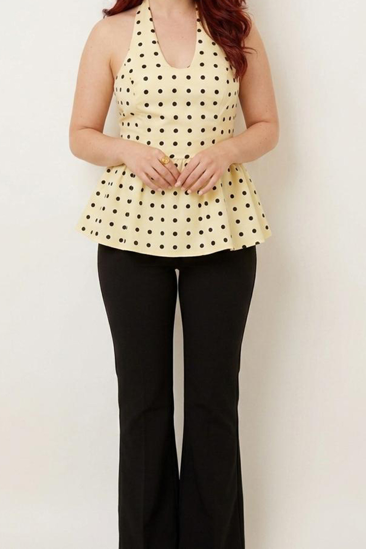 Top Lunares amarelo
