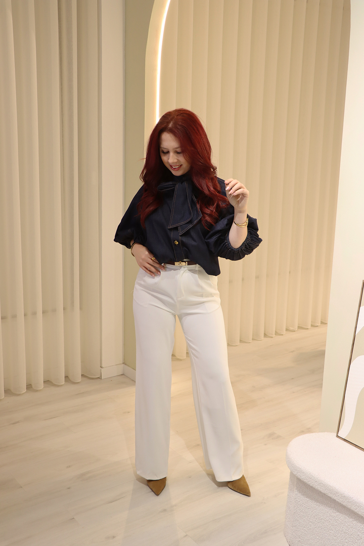 Calças Alfaitaria Drôle de Copin Pérola