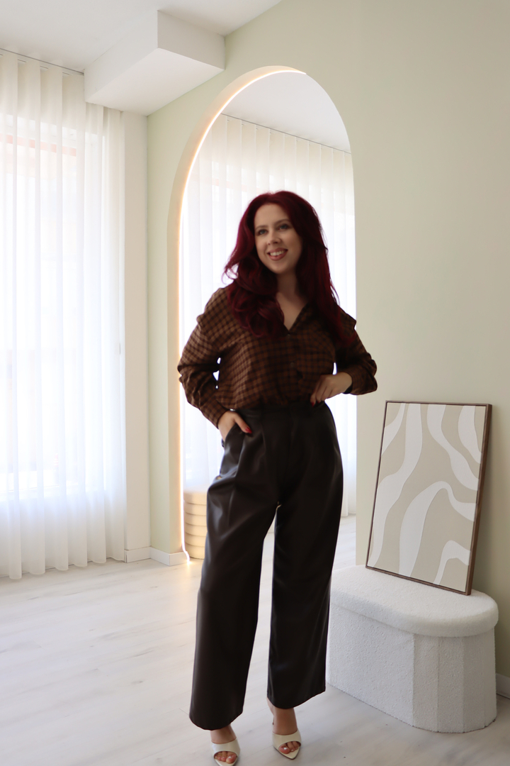 Camisa Quadrados Castanha