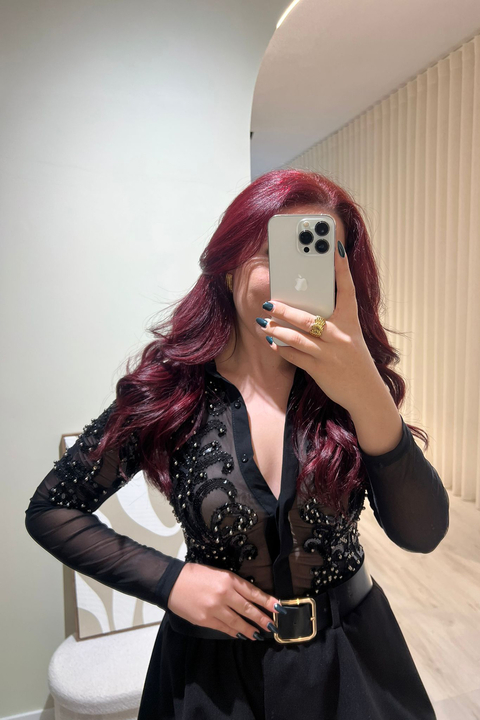 Body Preto com Pedrarias