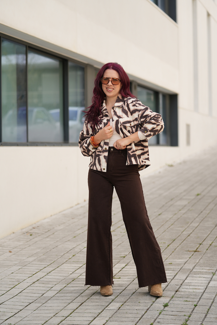 Calças Wide Leg Castanhas 