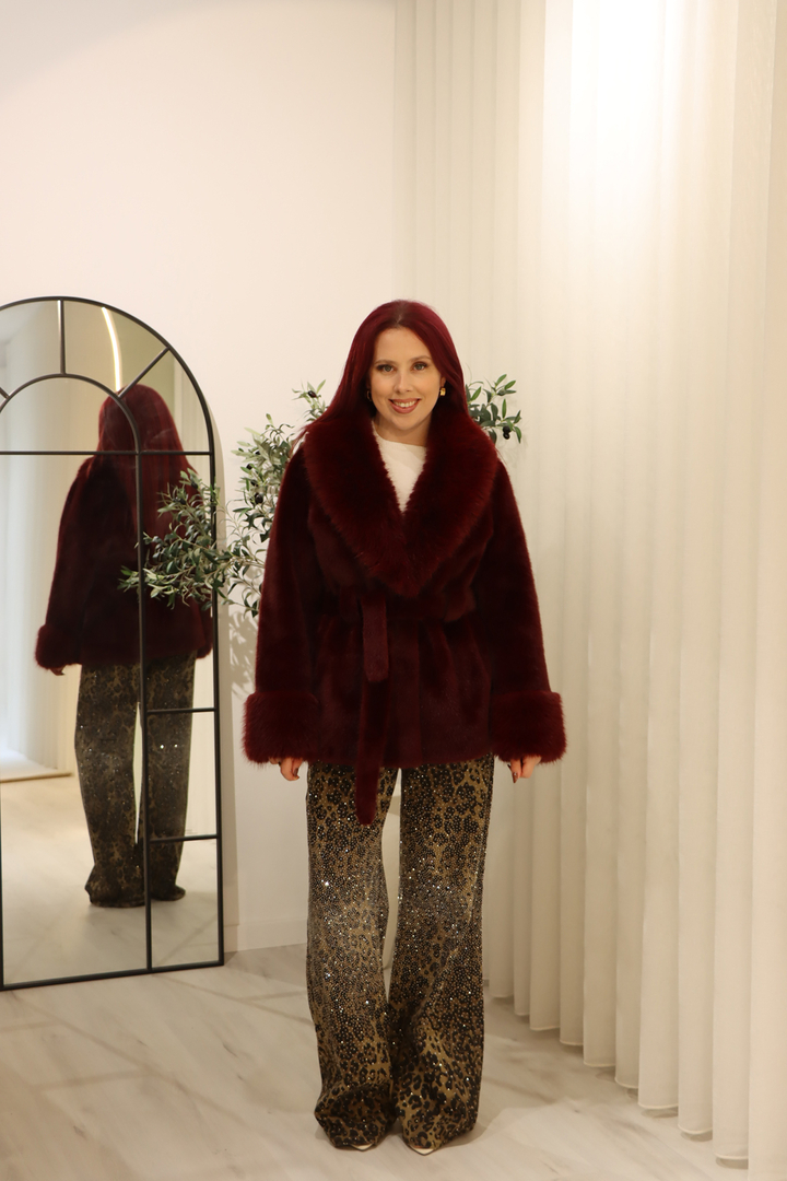 Casaco de Pêlo Bordeaux