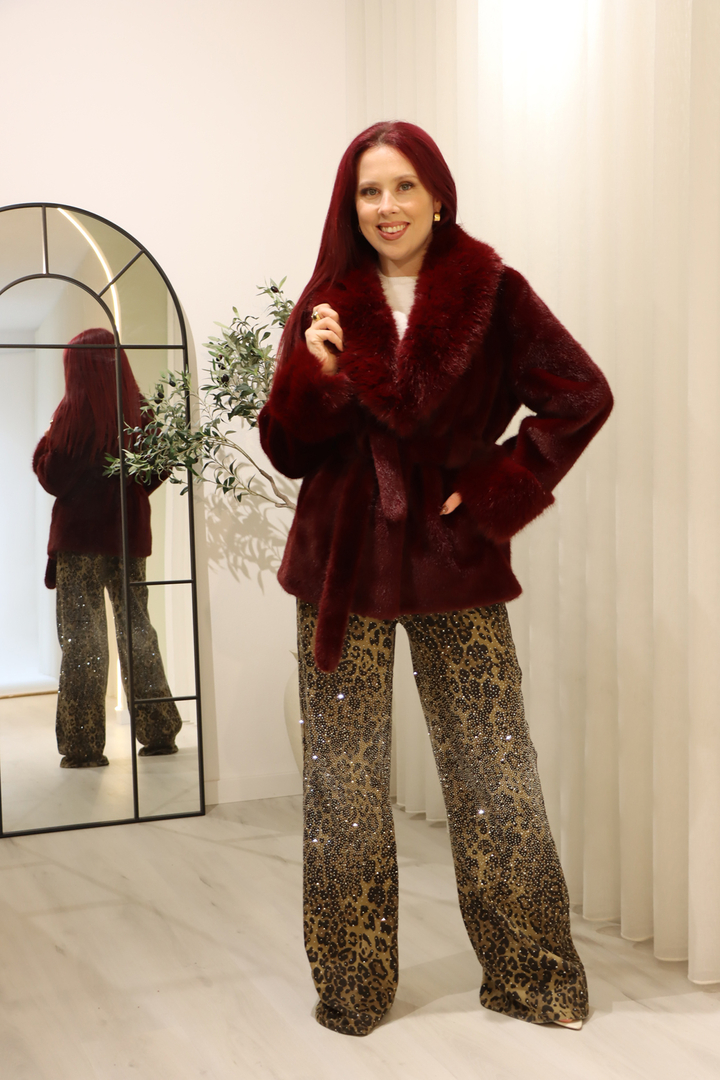 Casaco de Pêlo Bordeaux