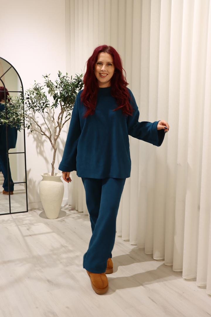 Conjunto Manga Larga Azul 