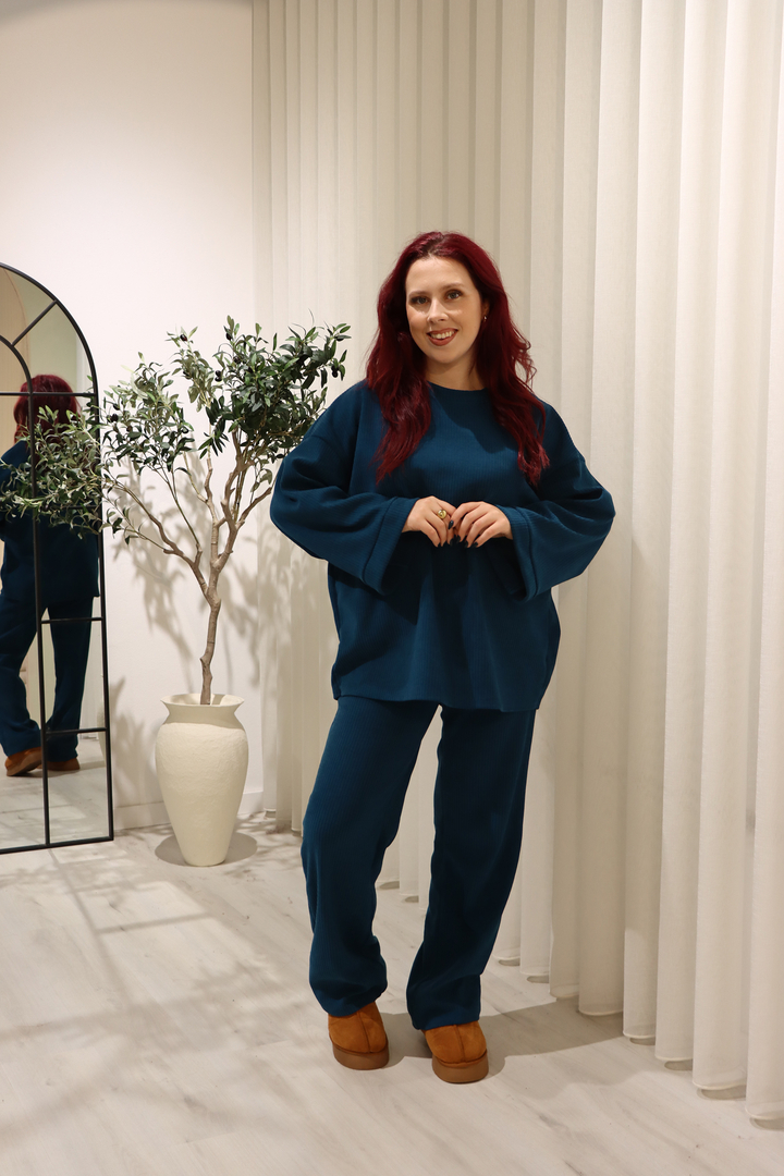 Conjunto Manga Larga Azul 