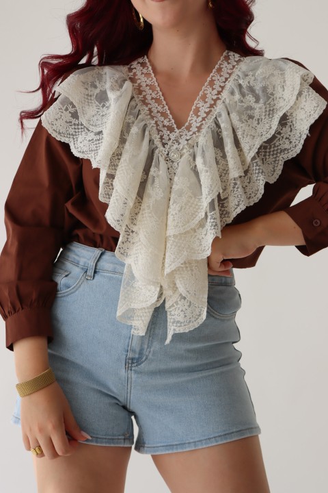 Blusa Com Folhos